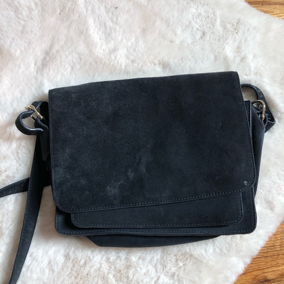 & other stories suede navy cross body bag - Picture 2 of 6